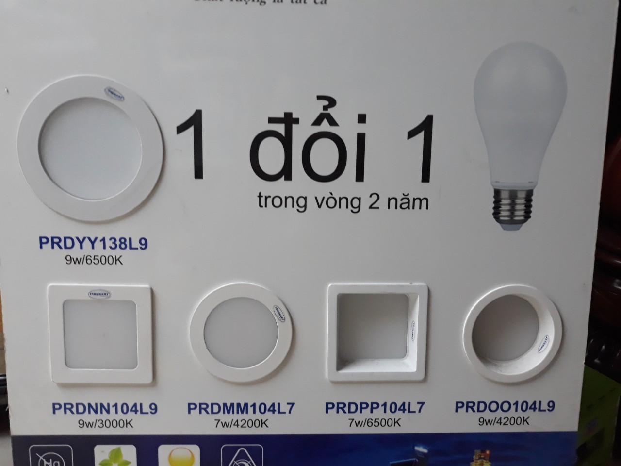 Bóng đèn Led âm trần - Cửa Hàng Thiết Bị Điện Quang Nguyệt - Công Ty TNHH TM DV Điện Việt Phát